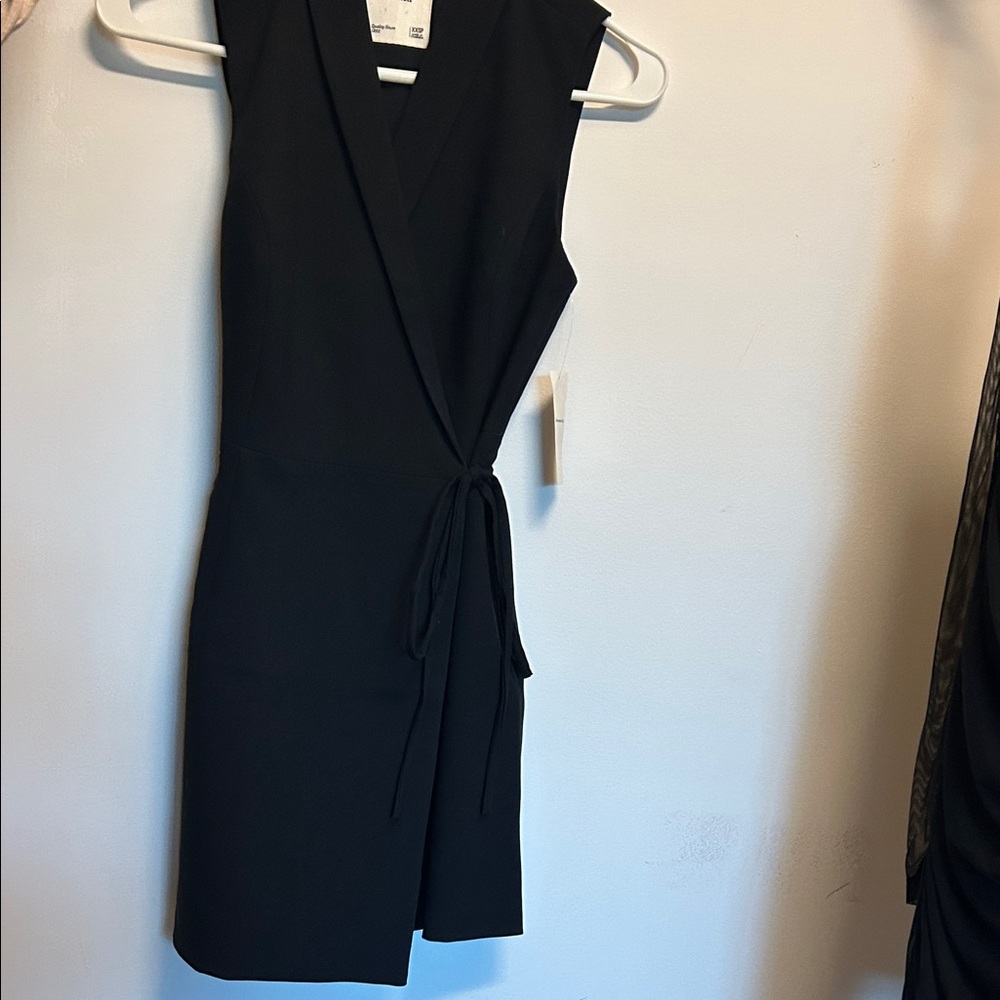 Abercrombie & Fitch Black Mini Wrap Dress